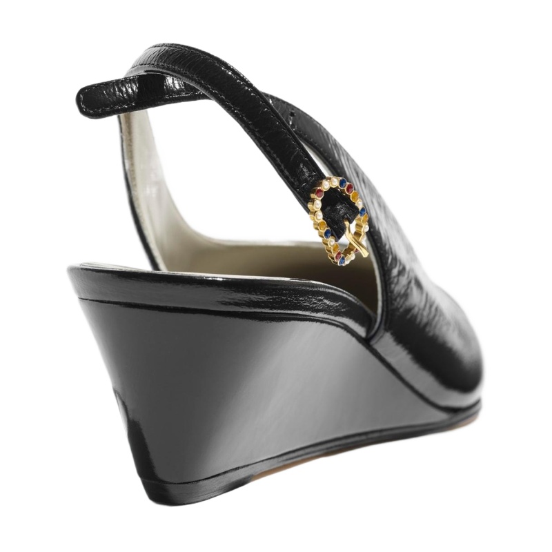 Slingbacks   Shiny Lambskin  Black - Image 2